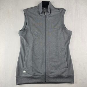 Adidas Women Golf Vest Full Zip Gray‎ Sleeveless Athletic Performance Medium
